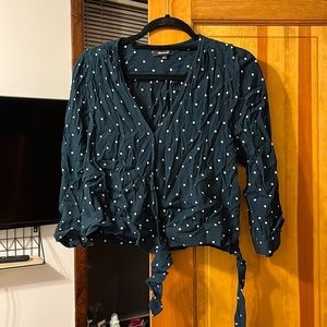Madewell green wrap top